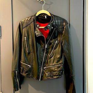Free people, vegan, leather, biker jacket, size small. New with tags.